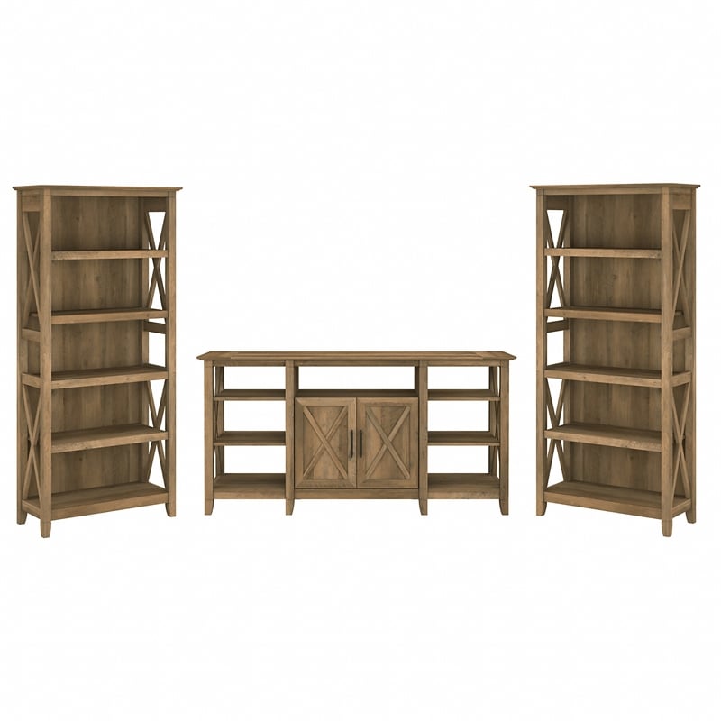 Pemberly Row Modern Wood Tall TV Stand for TVs up to 65