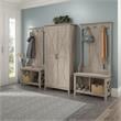 Pemberly Row Tall Storage Cabinet with Doors in Washed Gray - Engineered Wood