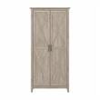 Pemberly Row Tall Storage Cabinet with Doors in Washed Gray - Engineered Wood