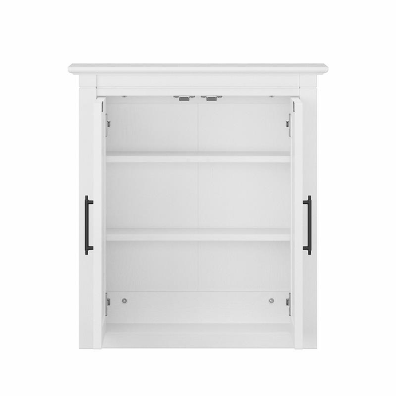 Pemberly Row Bathroom Wall Cabinet with Doors in White Ash - Engineered Wood