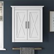 Pemberly Row Bathroom Wall Cabinet with Doors in White Ash - Engineered Wood