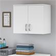 Pemberly Row Laundry Room Wall Cabinet with Doors in White - Engineered Wood