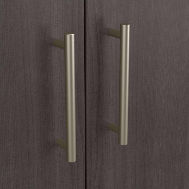 Pemberly Row Tall Storage Cabinet with Doors in Storm Gray - Engineered Wood