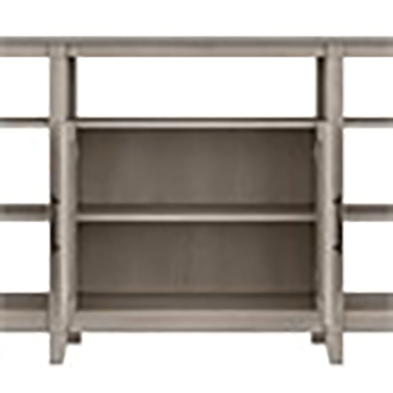 Pemberly Row Transitional Wood Tall TV Stand with 2 Bookcases in Washed Gray