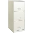 Pemberly Row 3 Drawers Vertical White Metal Filing Cabinet Pre-assembled
