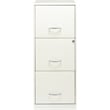Pemberly Row 3 Drawers Vertical White Metal Filing Cabinet Pre-assembled