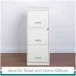 Pemberly Row 3 Drawers Vertical White Metal Filing Cabinet Pre-assembled