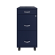 Pemberly Row Modern 3-Drawers Vertical Navy Metal Filing Cabinet Pre-assembled