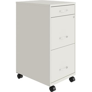 Pemberly Row Modern 3-Drawers Vertical White Metal Filing Cabinet Pre-assembled