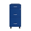 Pemberly Row Modern 3-Drawers Vertical Blue Metal Filing Cabinet Pre-assembled