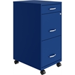 Pemberly Row Modern 3-Drawers Vertical Blue Metal Filing Cabinet Pre-assembled