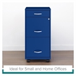 Pemberly Row Modern 3-Drawers Vertical Blue Metal Filing Cabinet Pre-assembled
