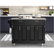 Pemberly Row Traditional styled Wood Kitchen Cart in Black Finish