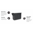 Pemberly Row Traditional styled Wood Kitchen Cart in Black Finish