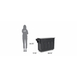 Pemberly Row Traditional styled Wood Kitchen Cart in Black Finish