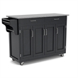 Pemberly Row Traditional styled Wood Kitchen Cart in Black Finish