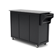 Pemberly Row Traditional styled Wood Kitchen Cart in Black Finish