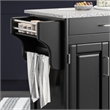 Pemberly Row Traditional styled Wood Kitchen Cart in Black Finish