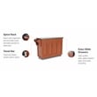 Pemberly Row Traditional Wood Rolling Kitchen Cart in Brown Finish