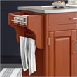 Pemberly Row Traditional Wood Rolling Kitchen Cart in Brown Finish