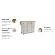 Pemberly Row Traditional Wood Rolling Kitchen Cart in Brown Finish