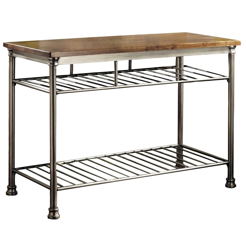 Pemberly Row Traditional styled Kitchen Island in Brown Finish