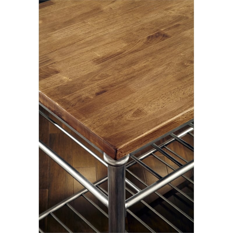 Pemberly Row Traditional styled Kitchen Island in Brown Finish