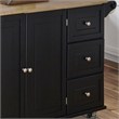 Pemberly Row Mobile Kitchen Island Cart w/ Wood Drop Leaf Breakfast Bar in Black