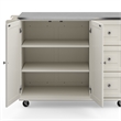 Pemberly Row Modern / Contemporary Wood Kitchen Cart in Off White