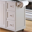 Pemberly Row Modern / Contemporary Wood Kitchen Cart in Off White