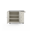 Pemberly Row Modern / Contemporary Wood Kitchen Cart in Off White