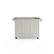 Pemberly Row Modern / Contemporary Wood Kitchen Cart in Off White