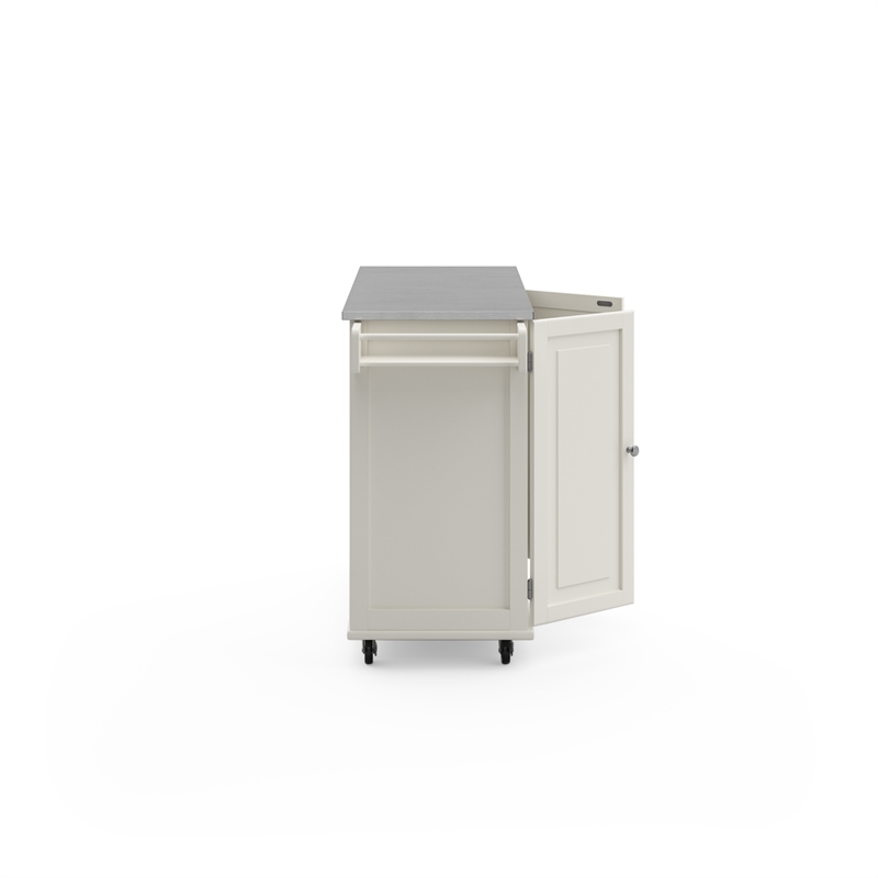 Pemberly Row Modern / Contemporary Wood Kitchen Cart in Off White