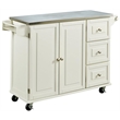 Pemberly Row Modern / Contemporary Wood Kitchen Cart in Off White