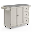 Pemberly Row Modern / Contemporary Wood Kitchen Cart in Off White