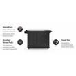 Pemberly Row Modern / Contemporary Wood Kitchen Cart in Black