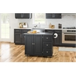 Pemberly Row Modern / Contemporary Wood Kitchen Cart in Black