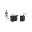 Pemberly Row Modern / Contemporary Wood Kitchen Cart in Black