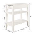 Pemberly Row Modern Three Tier End Table in White Wood Finish