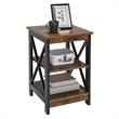 Pemberly Row Modern End Table with Shelves in Nutmeg Wood Finish