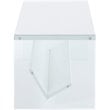Pemberly Row Coffee Table in White Wood Finish and Clear Glass