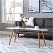 Pemberly Row Bean-Shaped Coffee Table in Glossy White Wood Finish