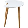 Pemberly Row Bean-Shaped Coffee Table in Glossy White Wood Finish