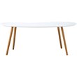 Pemberly Row Bean-Shaped Coffee Table in Glossy White Wood Finish