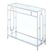 Pemberly Row Hall Table in Clear Glass and Chrome Frame Finish