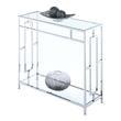 Pemberly Row Hall Table in Clear Glass and Chrome Frame Finish