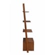 Pemberly Row Ladder Bookcase with File Drawer in Caramel Wood Finish