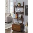 Pemberly Row Ladder Bookcase with File Drawer in Caramel Wood Finish