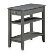 Pemberly Row Three-Tier End Table with Drawer in Gray Wood Finish