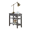 Pemberly Row Three-Tier End Table with Drawer in Gray Wood Finish